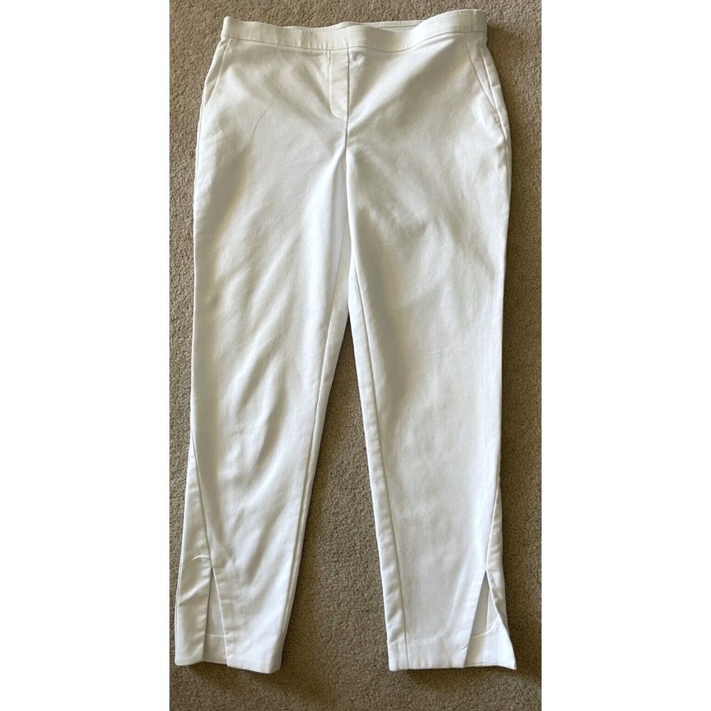 Vince Camuto Women's Size Small White Ankle Length Crop Pants Hem Slit